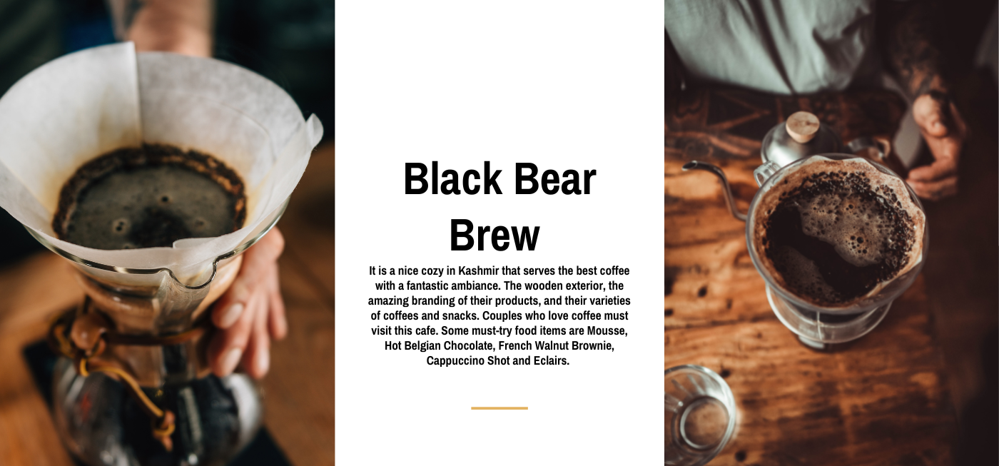 black bear brew cafe in gulmarg