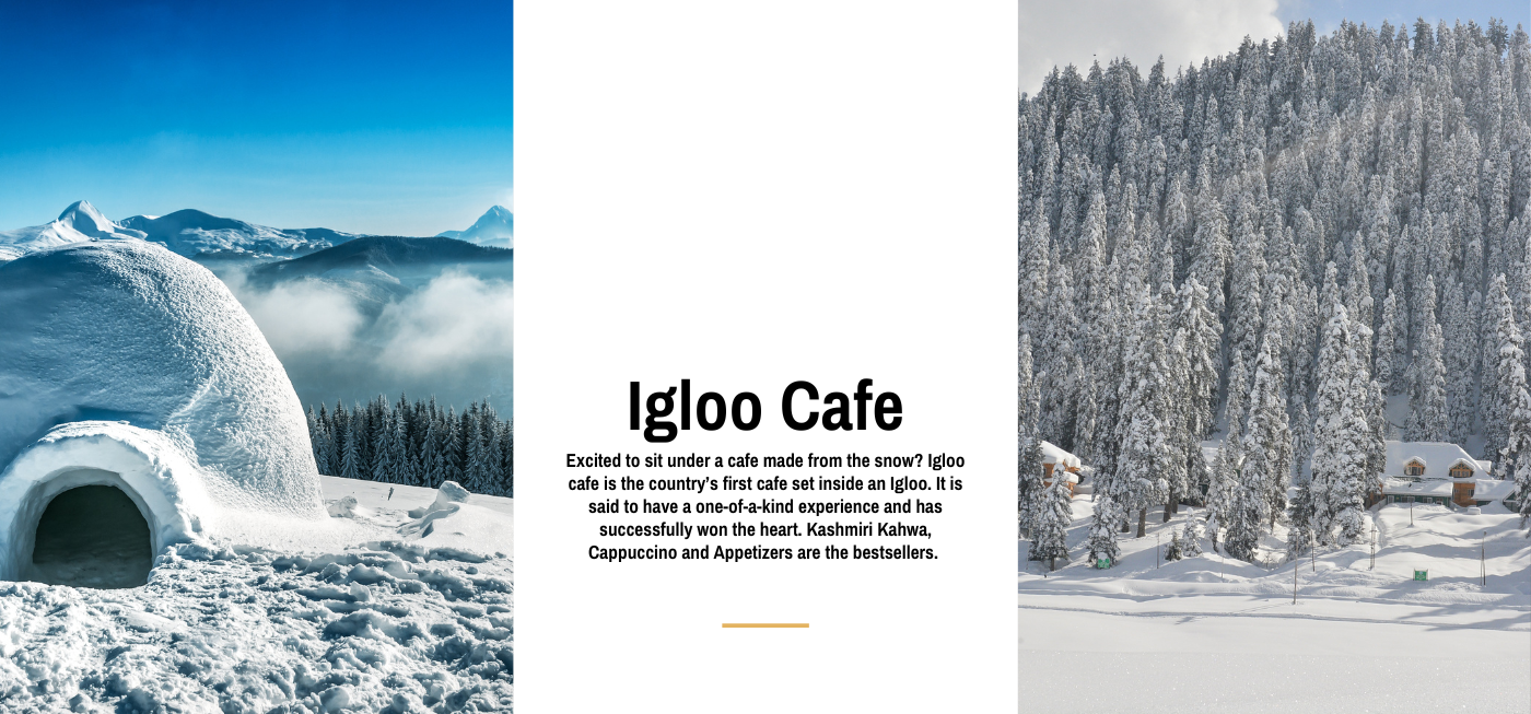 igloo cafe made with snow in gulmarg